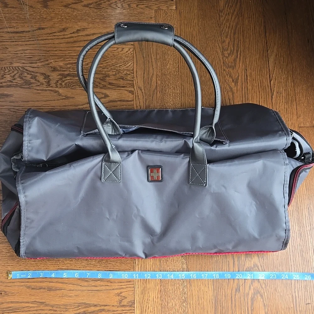 Swiss Tech 2 in 1 Travel Duffel Weekender Lightweight Gym Bag Unisex, Gray